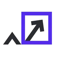 arrow through purple square logo